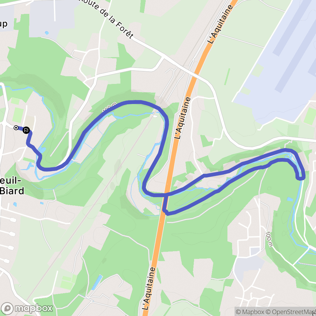 Vouneuil-sous-Biard : carte du parcours de randonnée - France