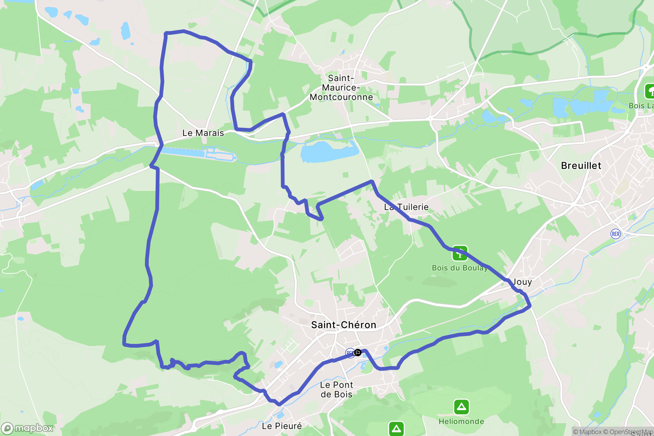 Saint-Chéron : carte du parcours de randonnée - France