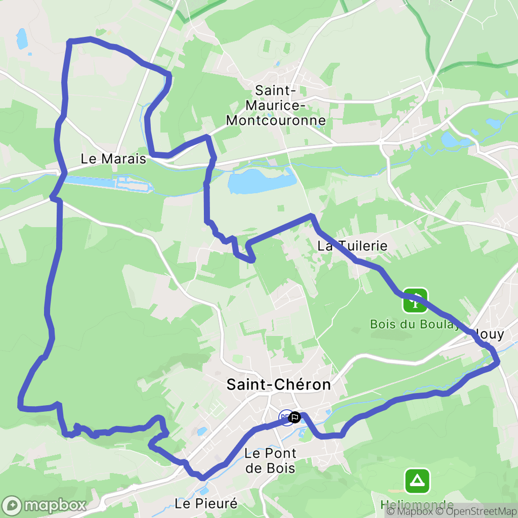 Saint-Chéron : carte du parcours de randonnée - France