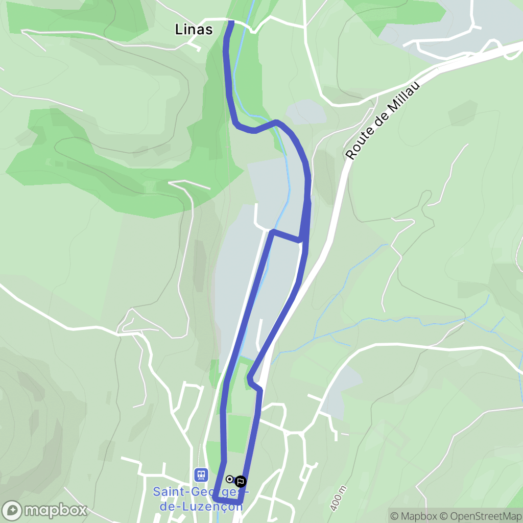 Saint-Georges-de-Luzençon : carte du parcours de randonnée - France