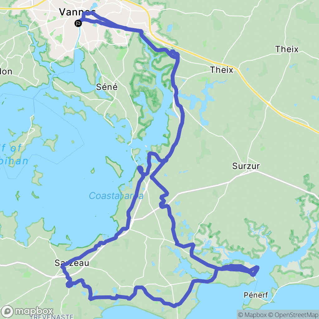 Vannes : carte du parcours de randonnée - France