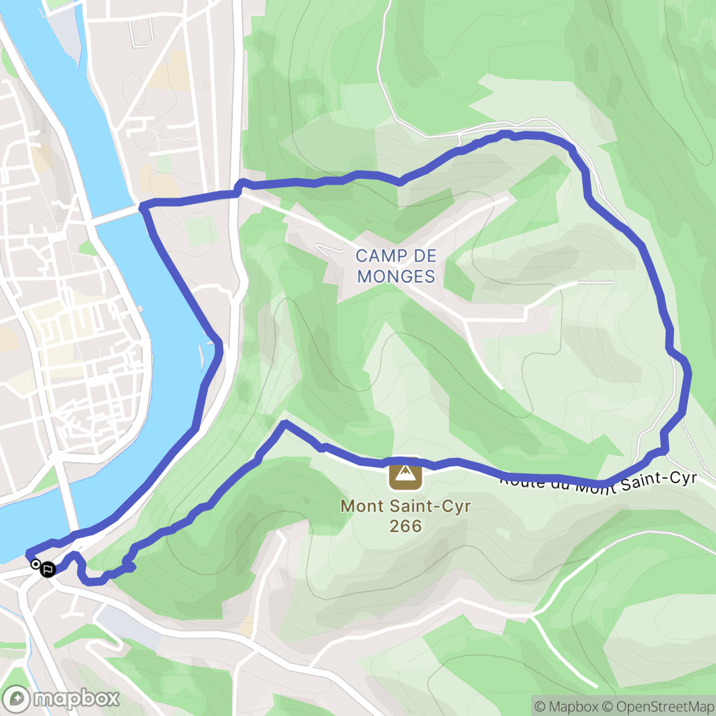 Cahors : carte du parcours de randonnée - France