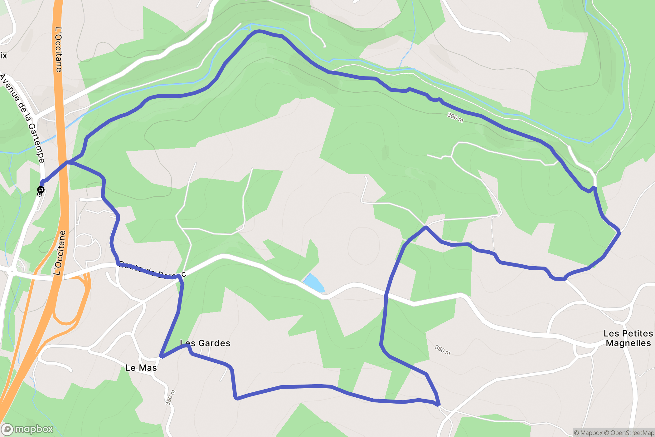 Bessines-sur-Gartempe : carte du parcours de randonnée - France