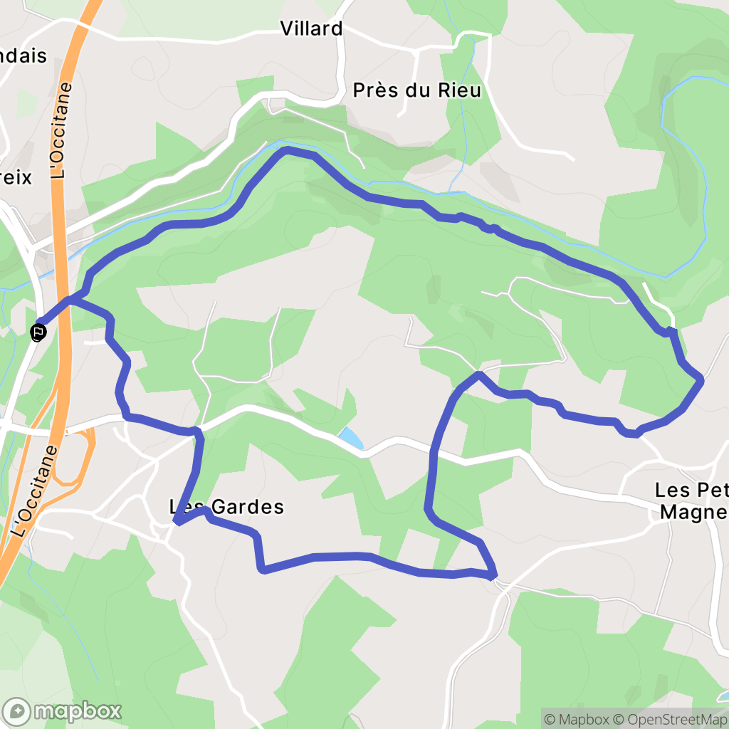 Bessines-sur-Gartempe : carte du parcours de randonnée - France