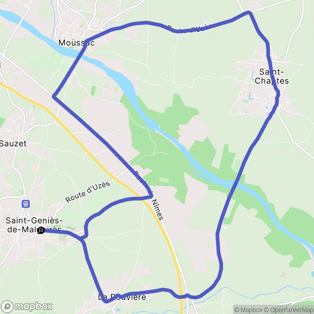 Saint-Génies-de-Malgoirès : carte du parcours de randonnée - France