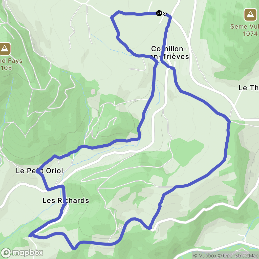 Cornillon-en-Trièves : carte du parcours de randonnée - France