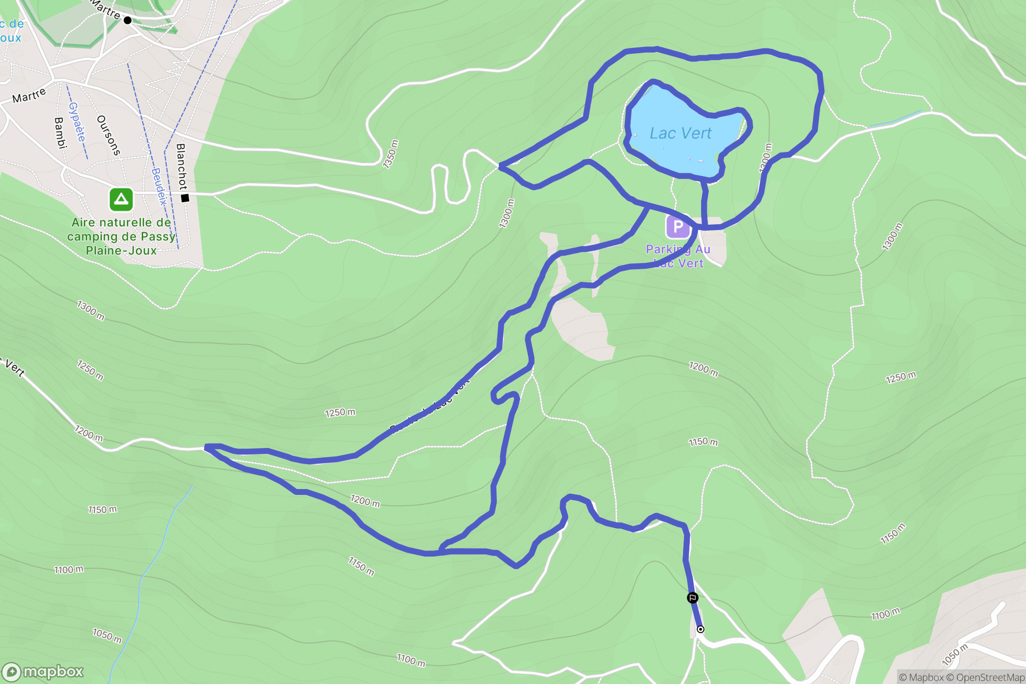 Servoz : carte du parcours de randonnée - France