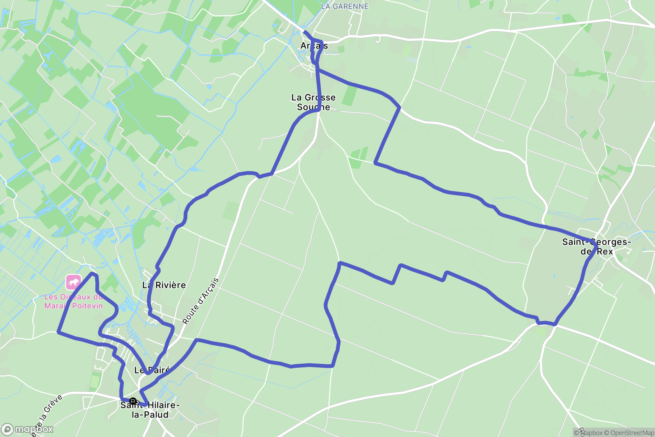 Saint-Hilaire-la-Palud : carte du parcours de randonnée - France