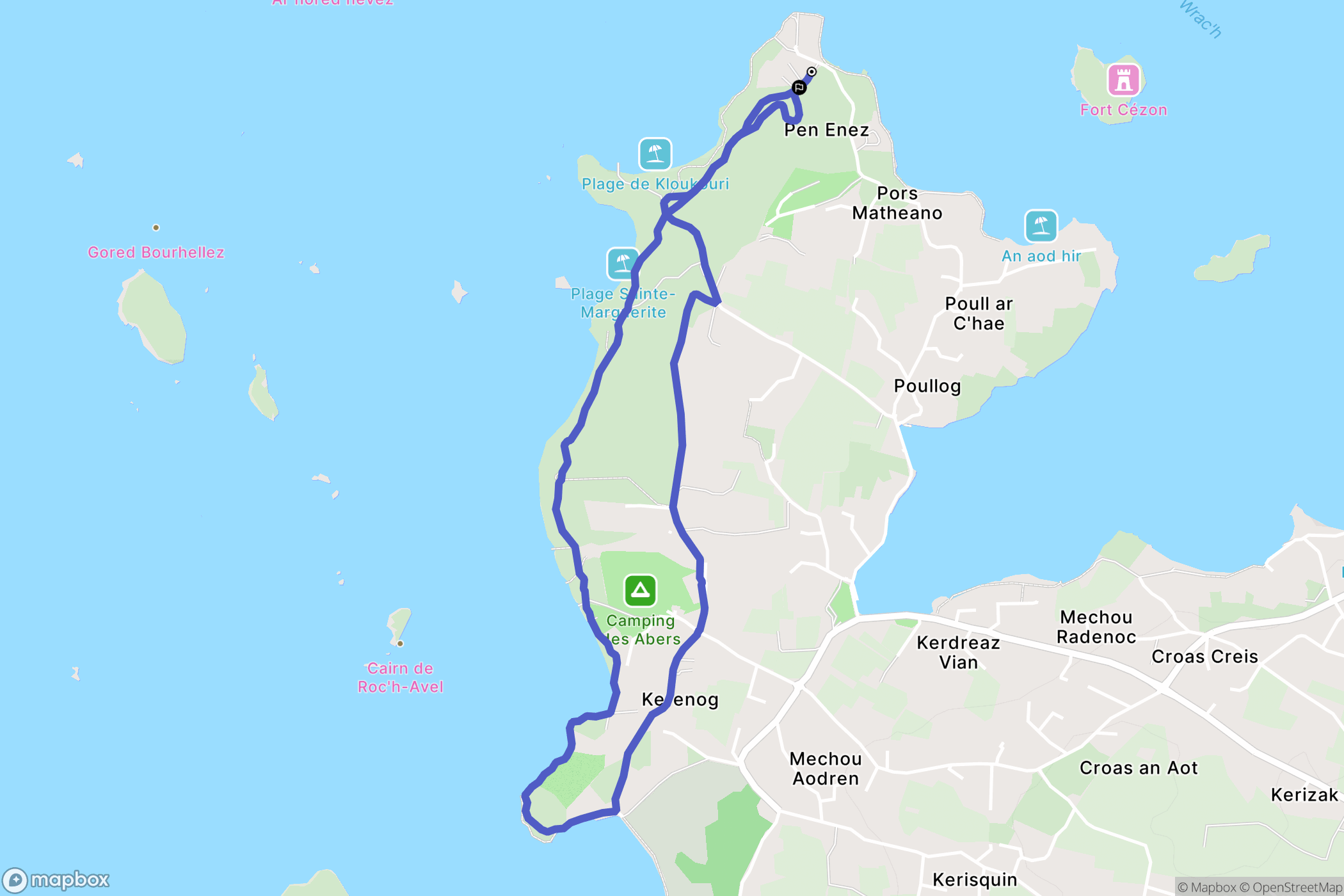 Landéda : carte du parcours de randonnée - France