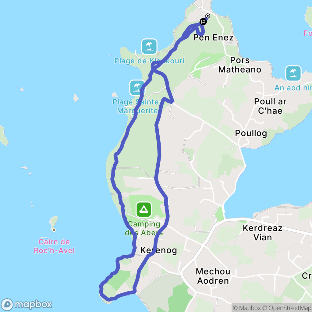 Landéda : carte du parcours de randonnée - France