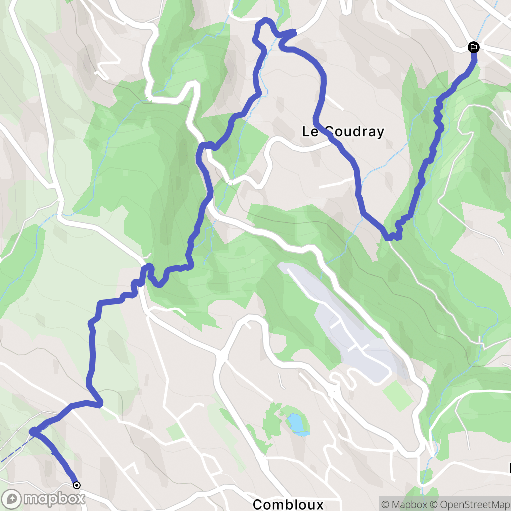 Combloux : carte du parcours de randonnée - France