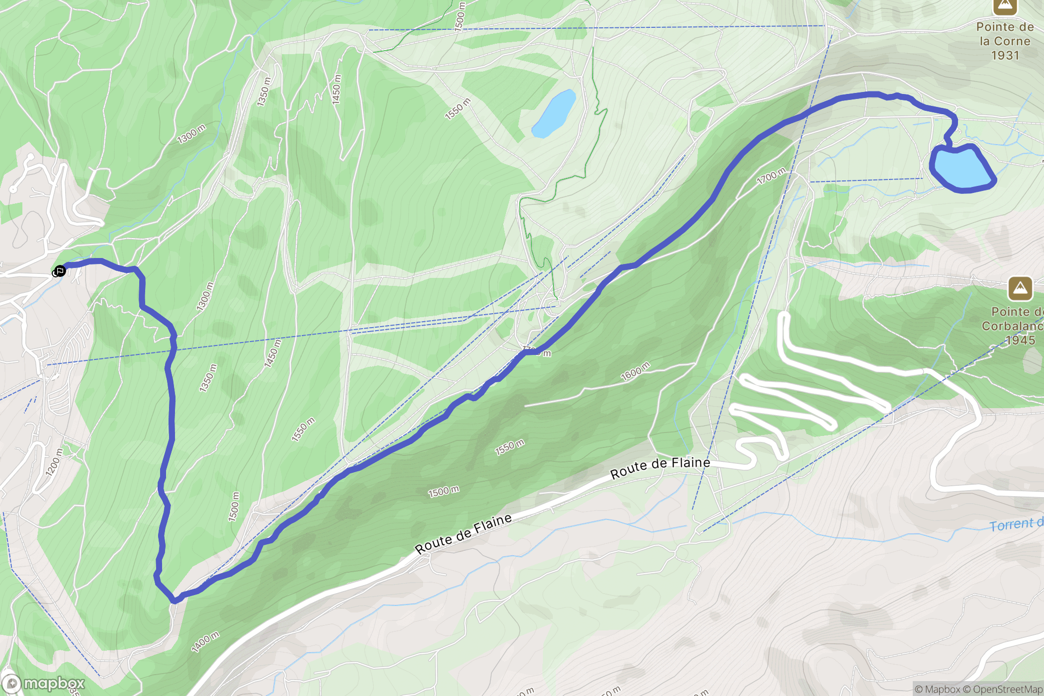 Arâches-la-Frasse : carte du parcours de randonnée - France