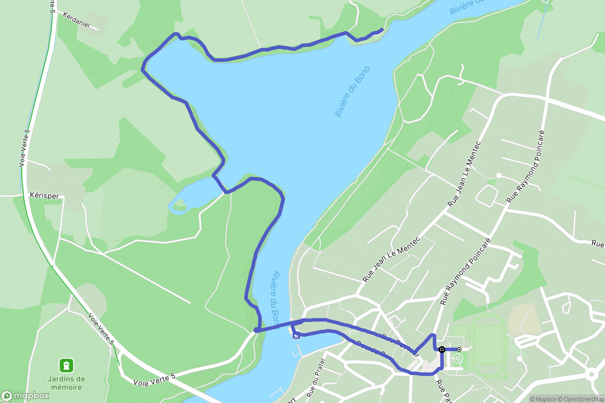 Bono : carte du parcours de randonnée - France