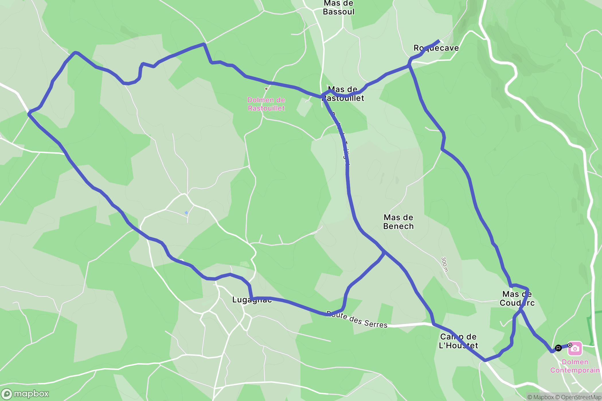 Limogne-en-Quercy : carte du parcours de randonnée - France