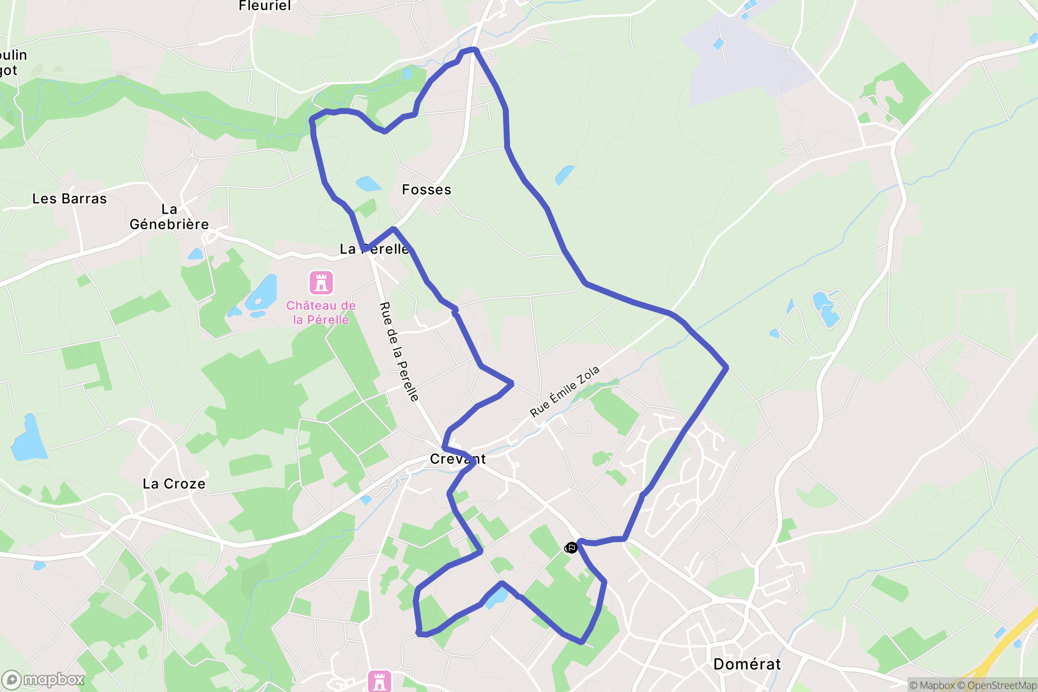Domérat : carte du parcours de randonnée - France
