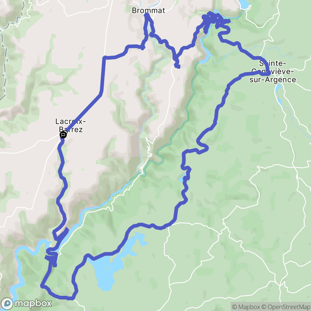 Lacroix-Barrez : carte du parcours de randonnée - France