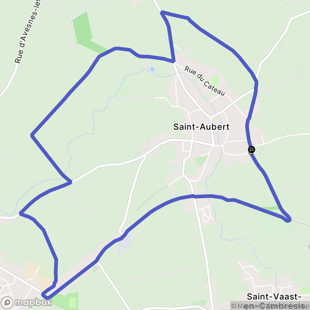 Saint-Aubert : carte du parcours de randonnée - France