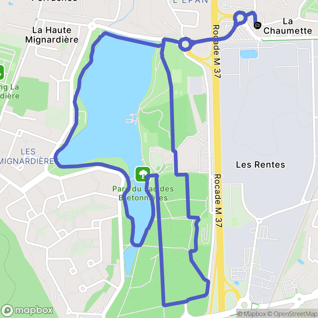 Joué les Tours : carte du parcours de randonnée - France