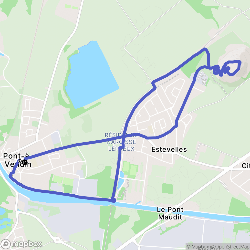 Pont-à-Vendin : carte du parcours de randonnée - France