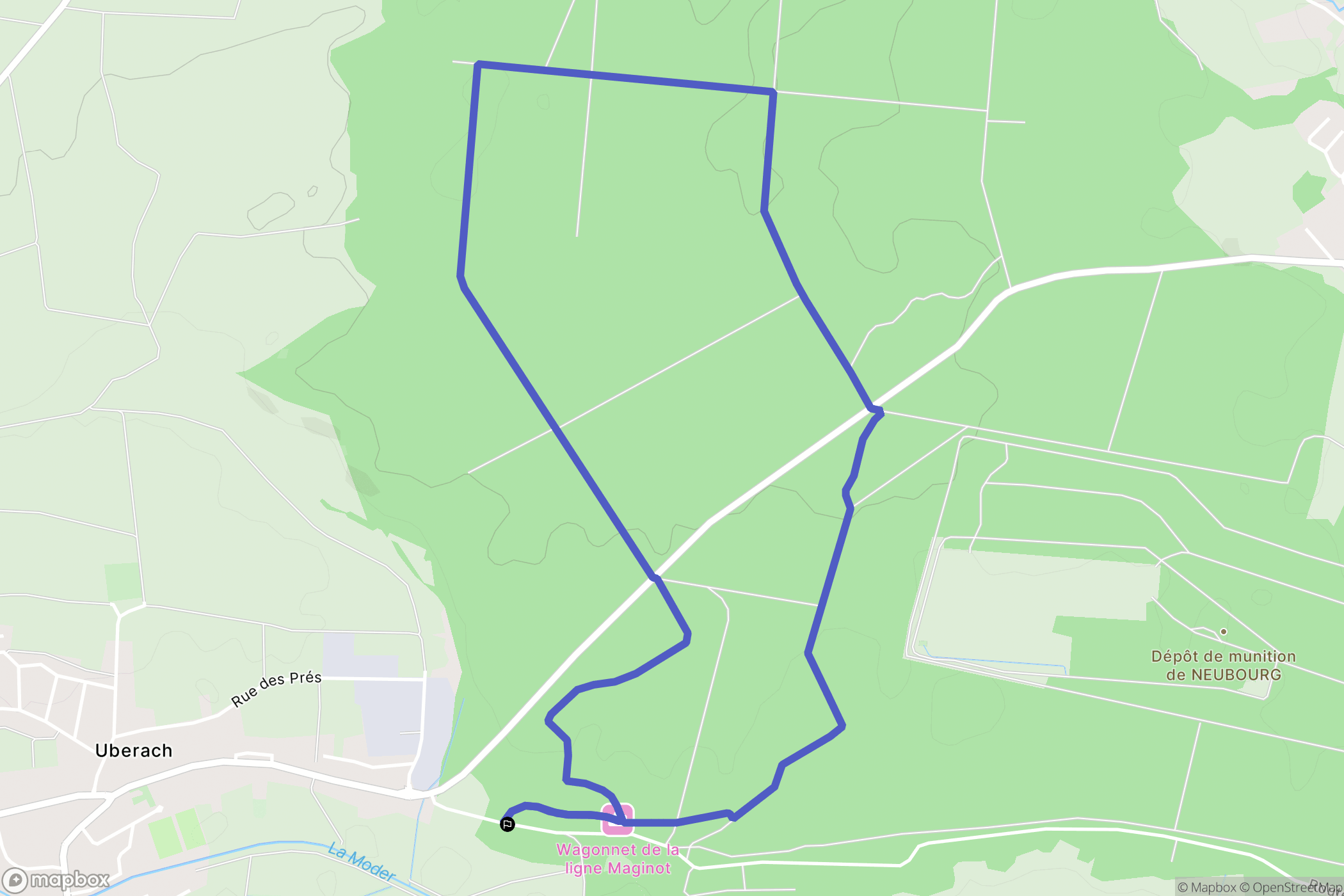 Haguenau : carte du parcours de randonnée - France