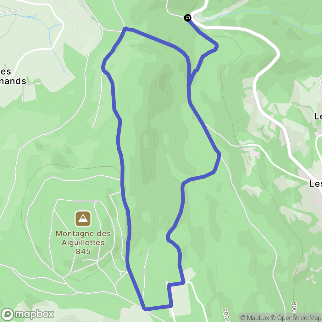 Vauxrenard : carte du parcours de randonnée - France