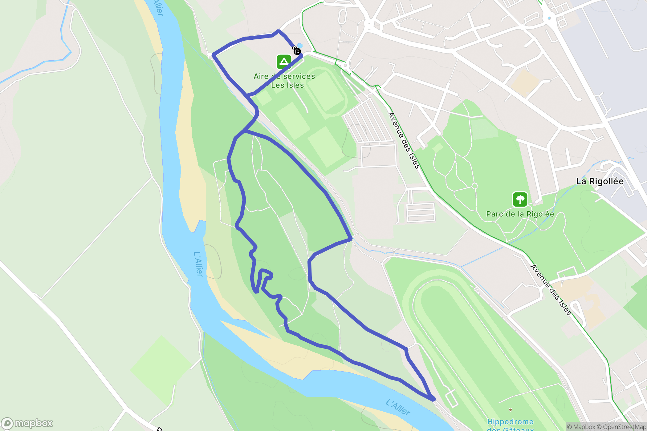 Avermes : carte du parcours de randonnée - France
