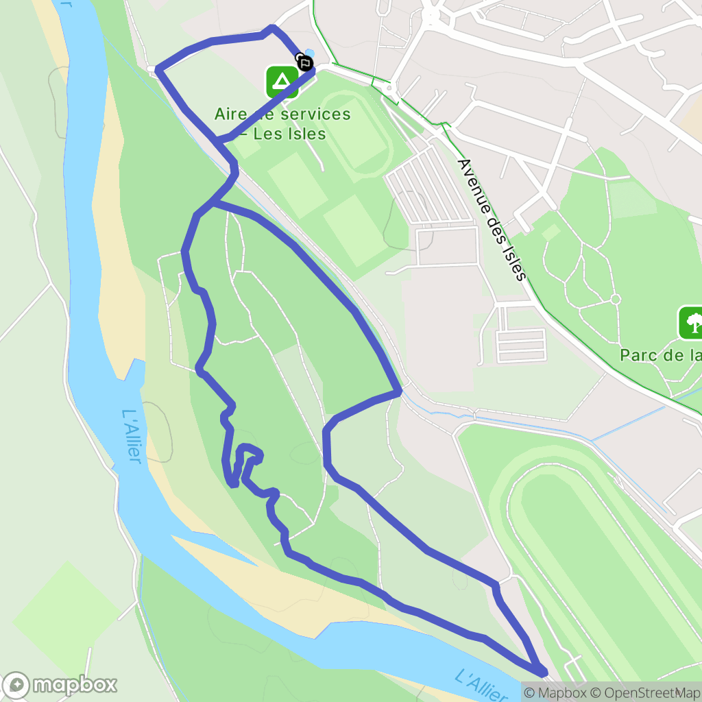 Avermes : carte du parcours de randonnée - France