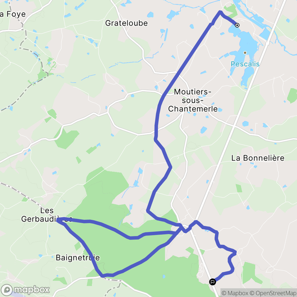Moncoutant-sur-Sèvre : carte du parcours de randonnée - France
