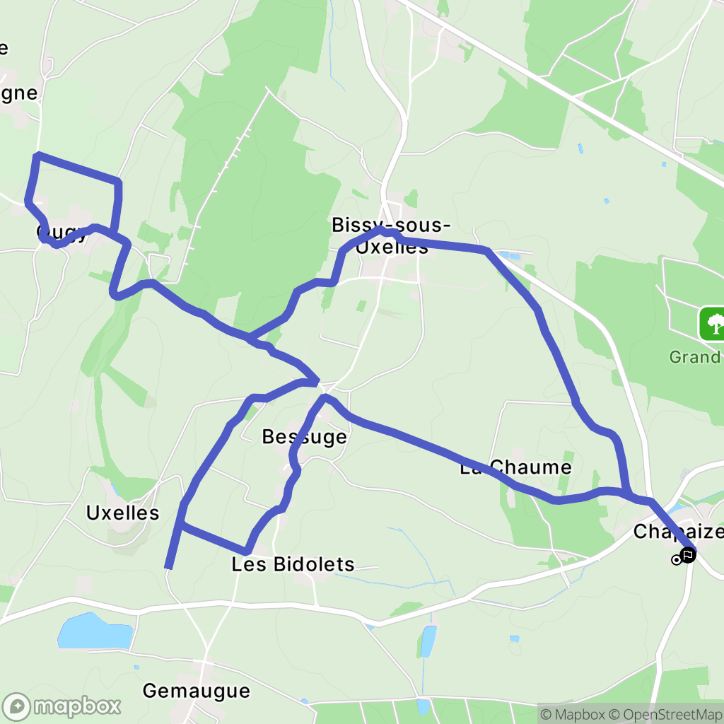 Chapaize : carte du parcours de randonnée - France
