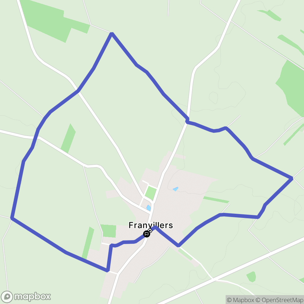 Franvillers : carte du parcours de randonnée - France