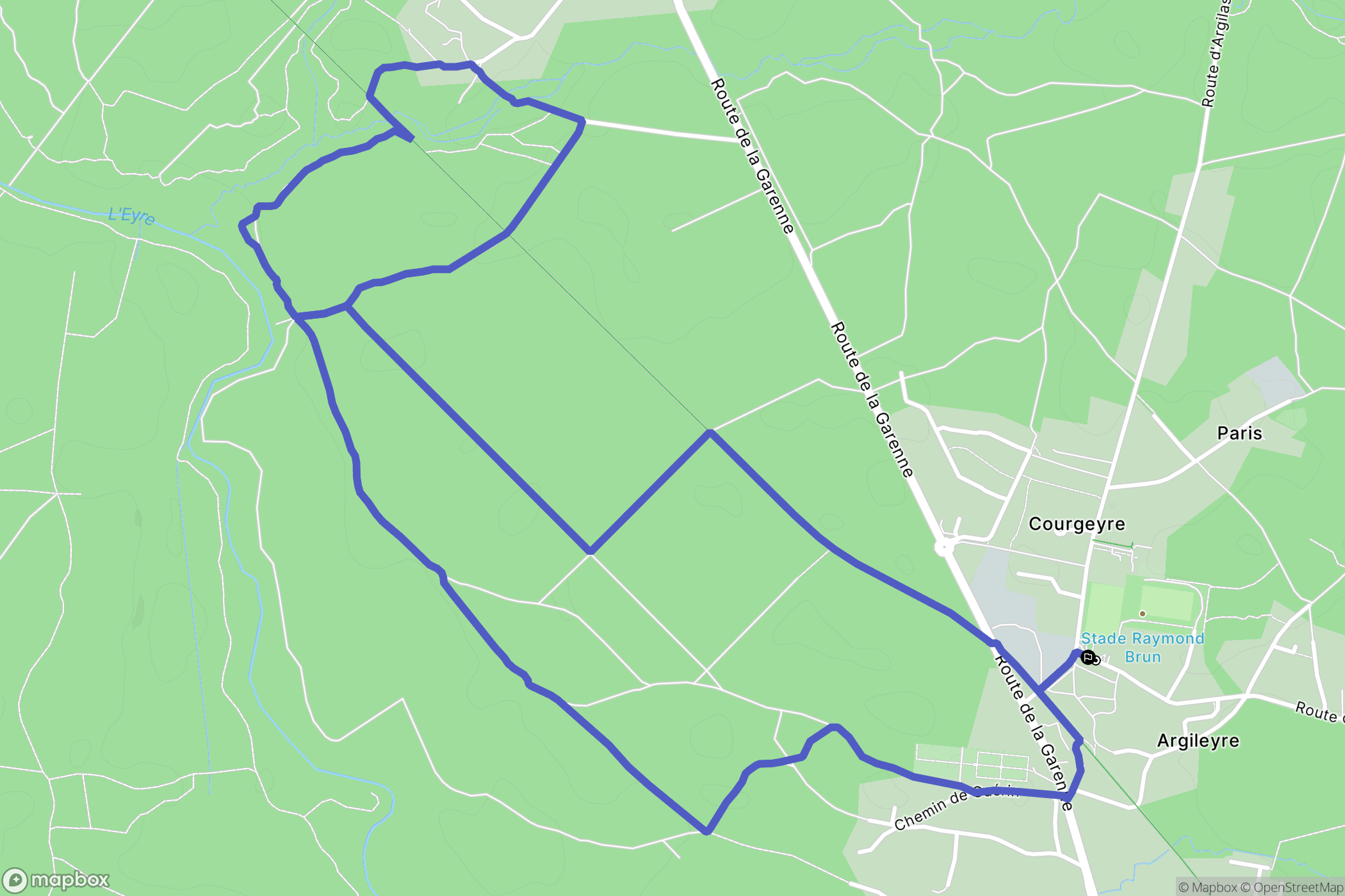 Salles : carte du parcours de randonnée - France
