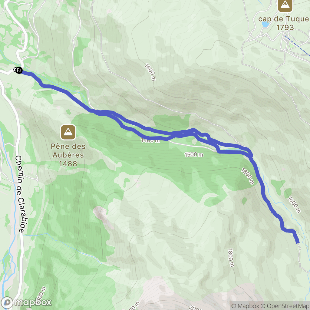Loudenvielle : carte du parcours de randonnée - France