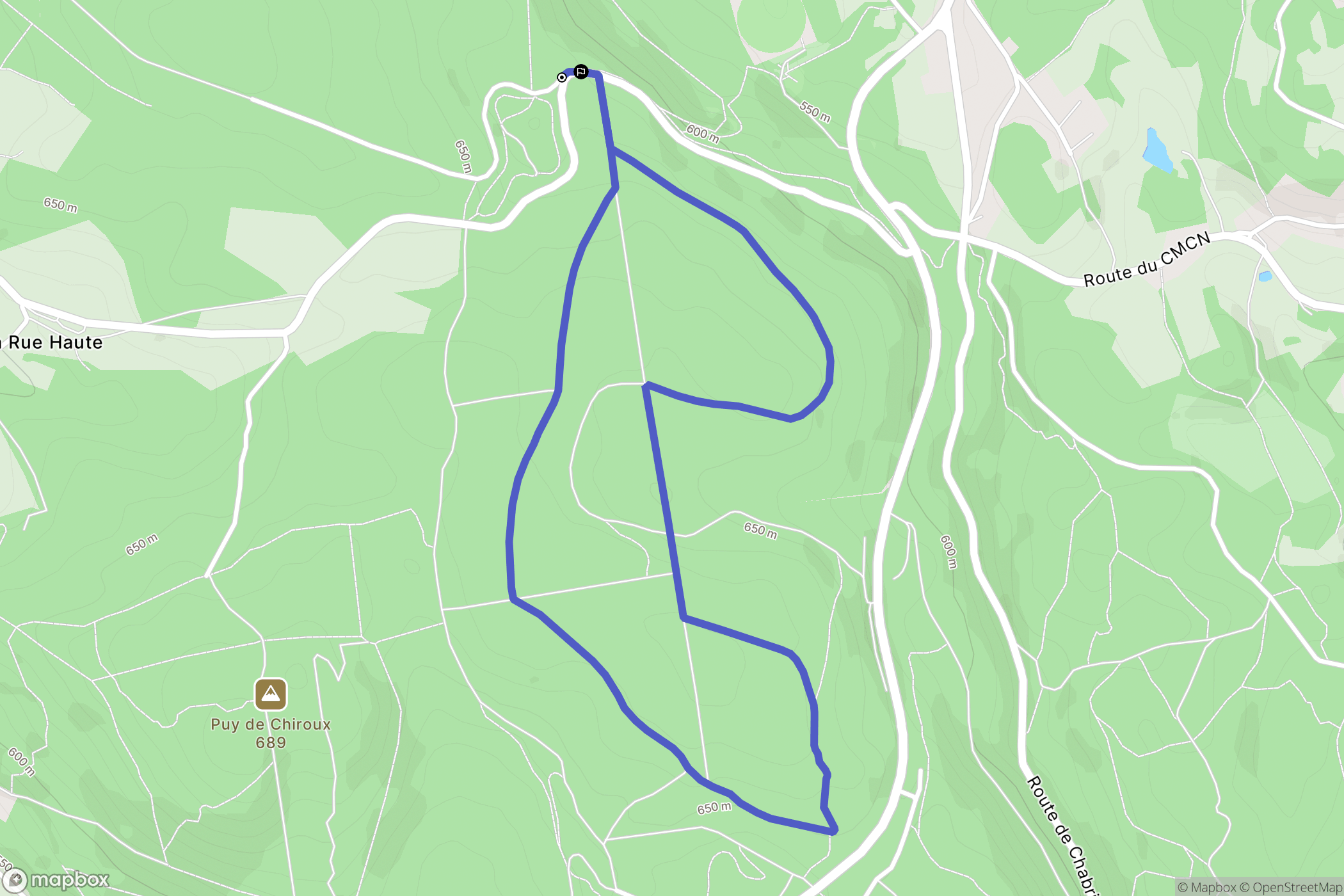 Guéret : carte du parcours de randonnée - France