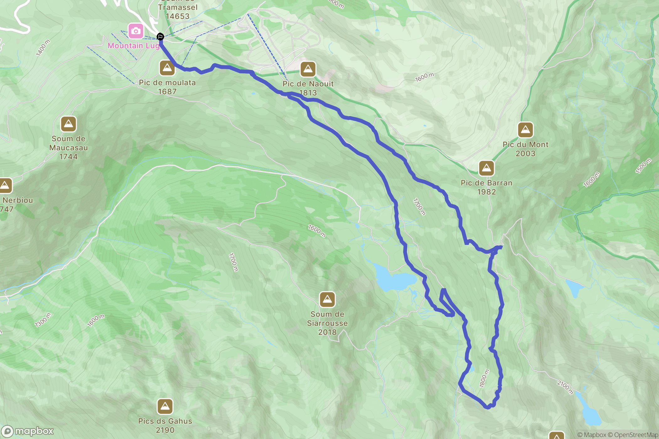 Beaucens : carte du parcours de randonnée - France