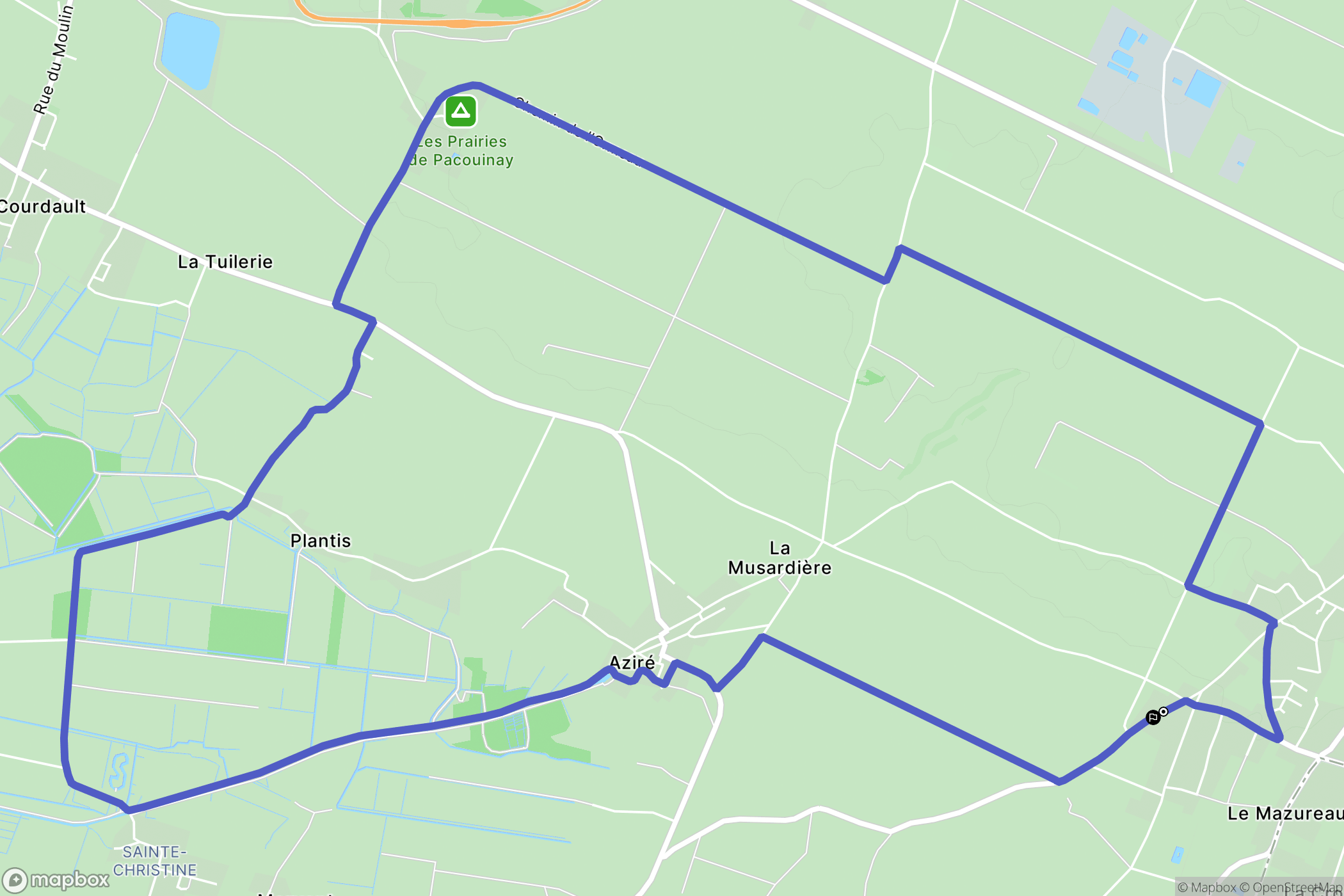 Benet : carte du parcours de randonnée - France