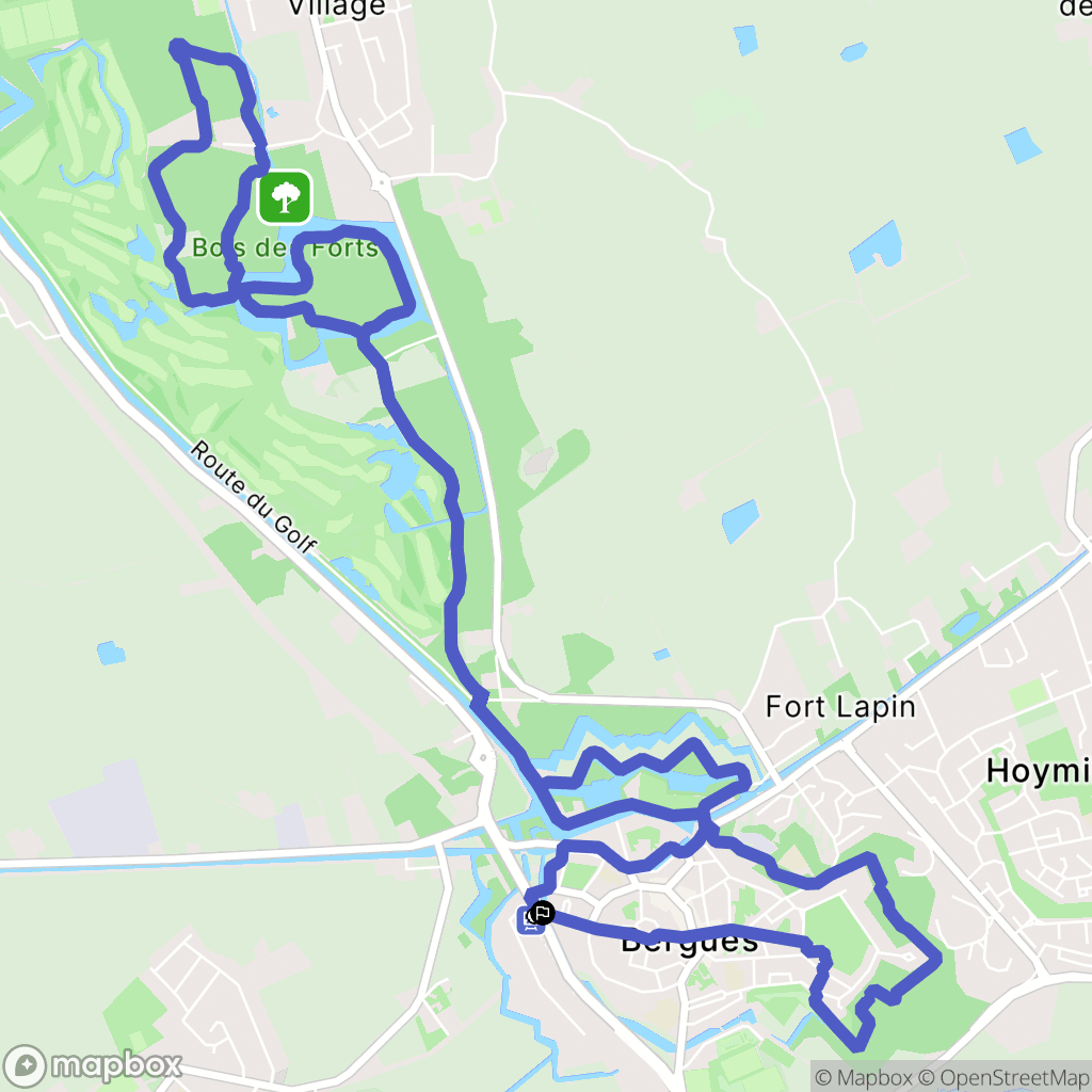 Bergues : carte du parcours de randonnée - France