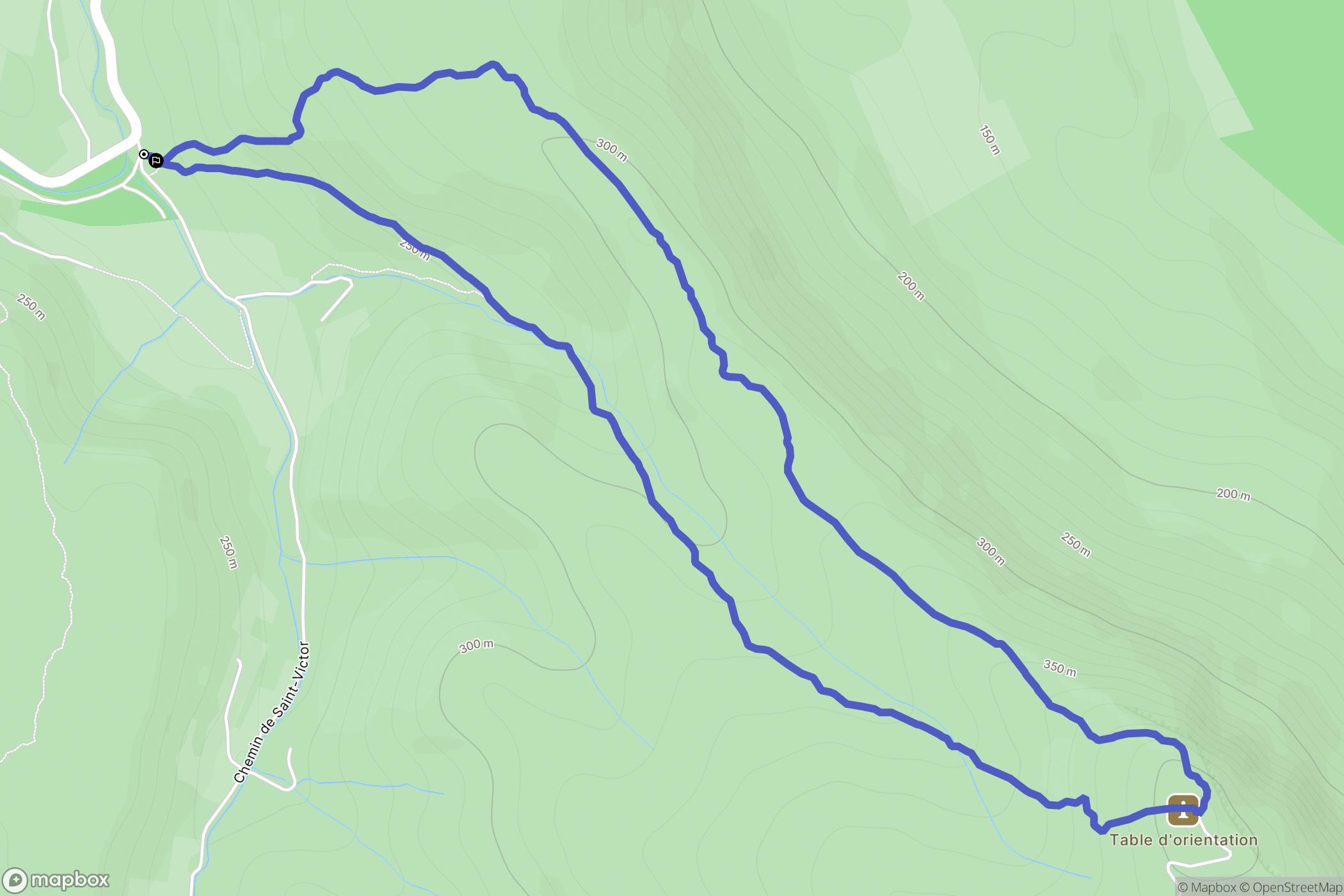 Fontjoncouse : carte du parcours de randonnée - France