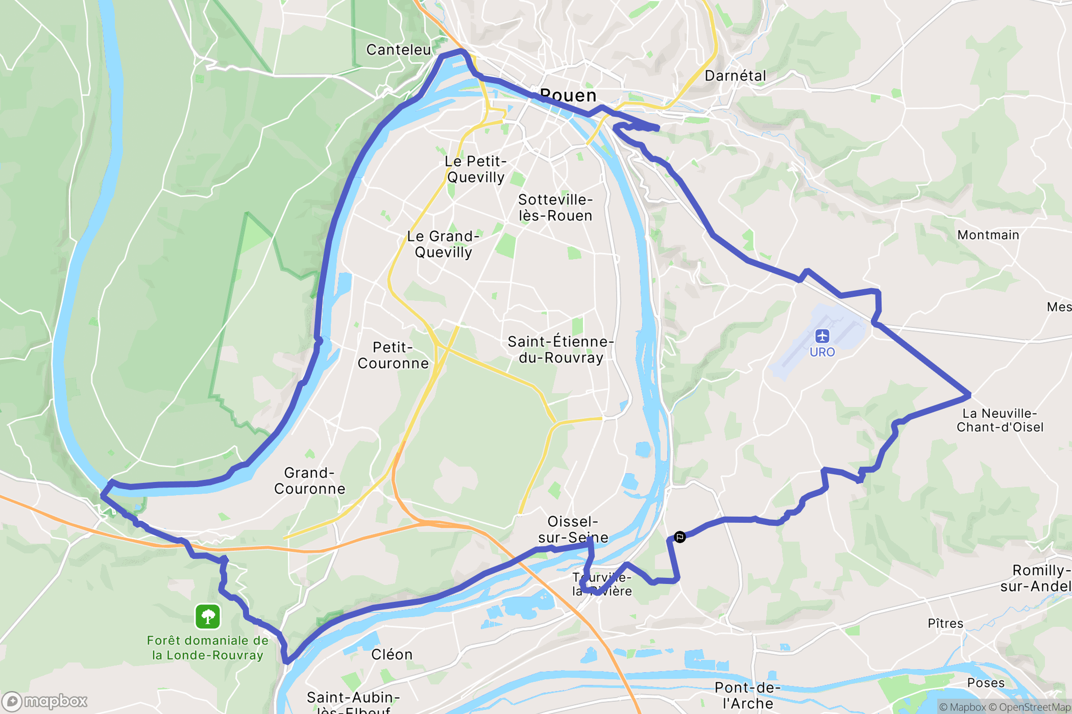 Les Authieux-sur-le-Port-Saint-Ouen : carte du parcours de randonnée - France