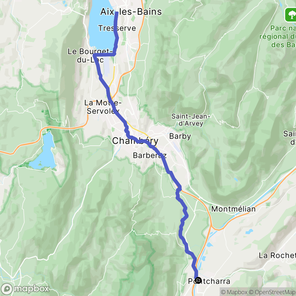 Pontcharra : carte du parcours de randonnée - France