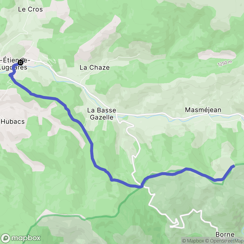 Saint-Étienne-de-Lugdarès : carte du parcours de randonnée - France