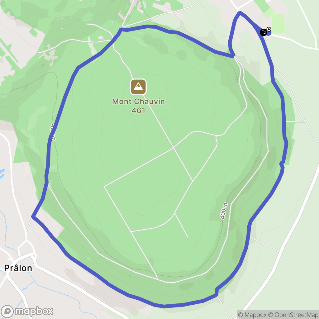 Mâlain : carte du parcours de randonnée - France