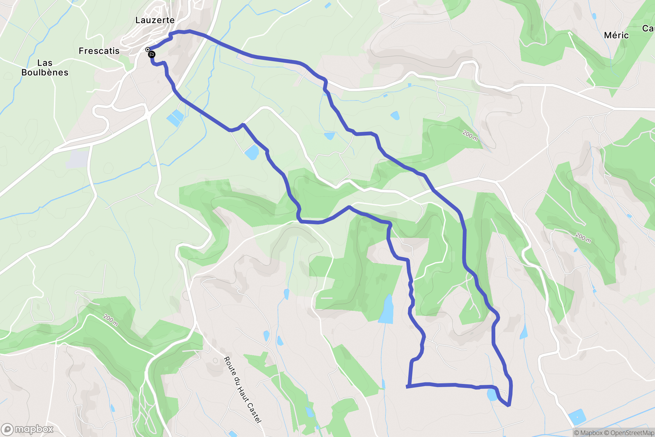 Lauzerte : carte du parcours de randonnée - France