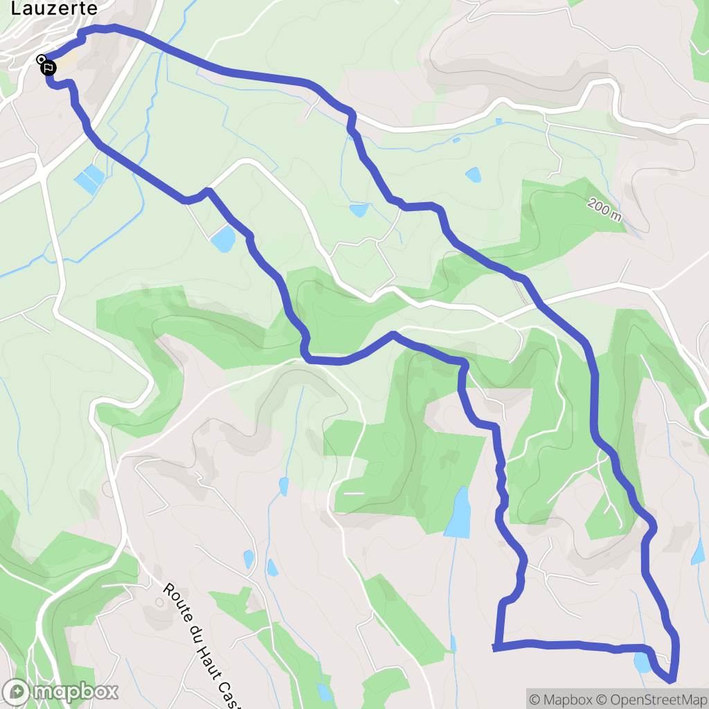 Lauzerte : carte du parcours de randonnée - France