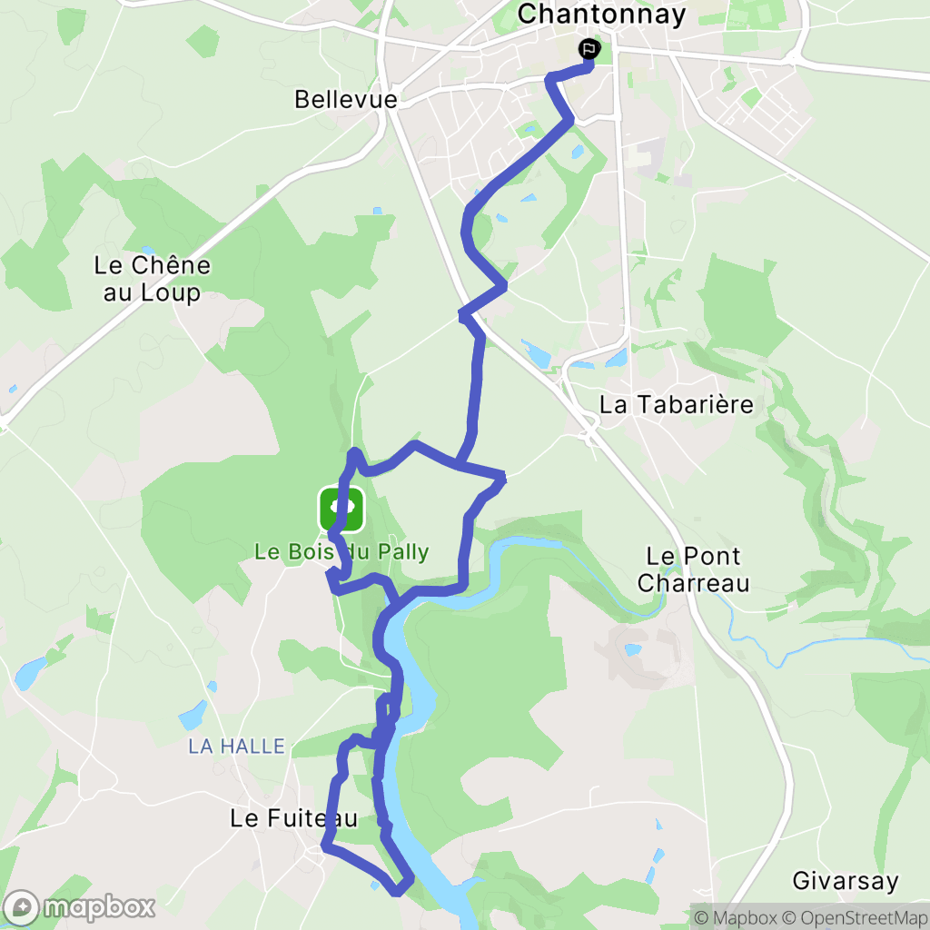 Chantonnay : carte du parcours de randonnée - France