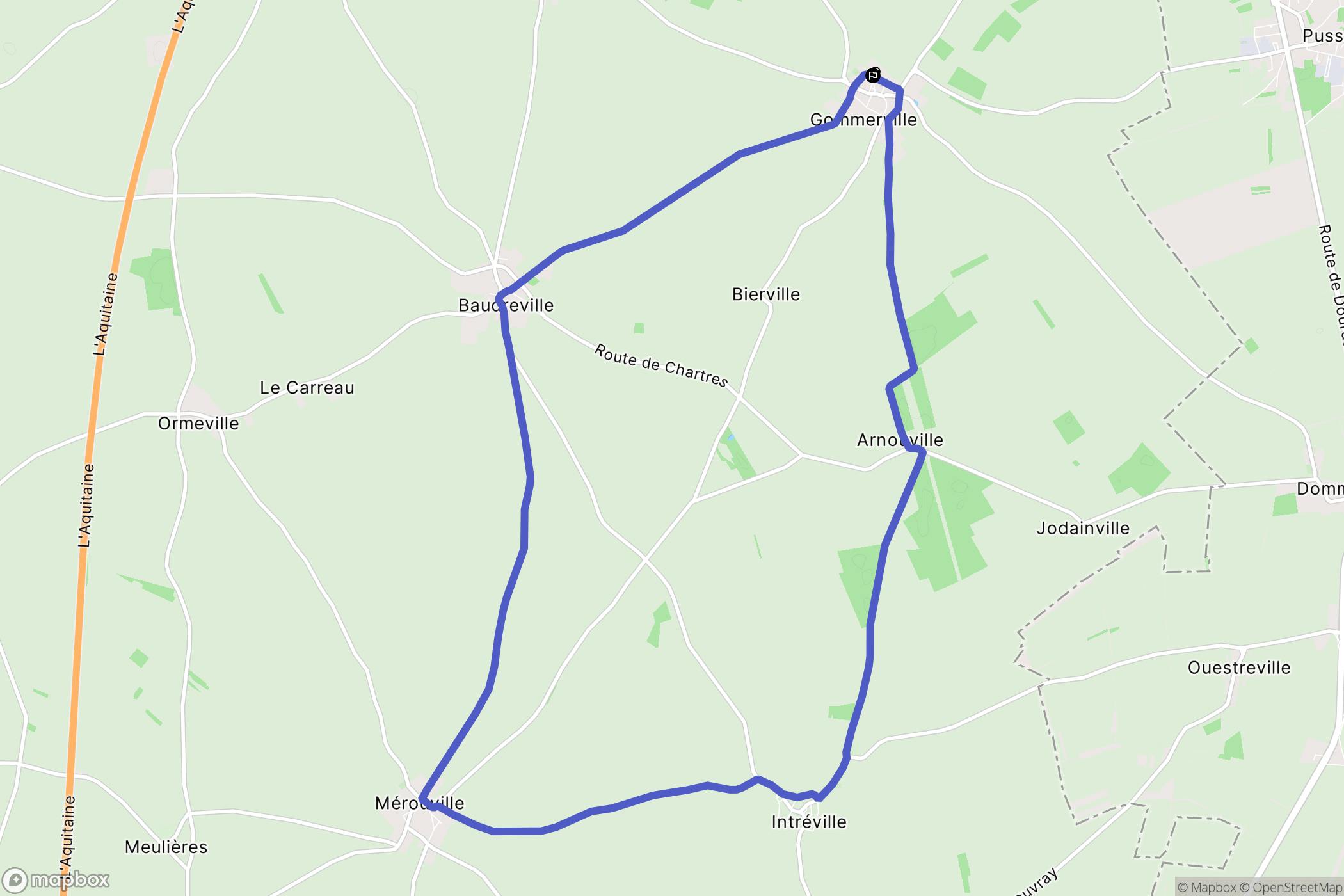 Gommerville : carte du parcours de randonnée - France