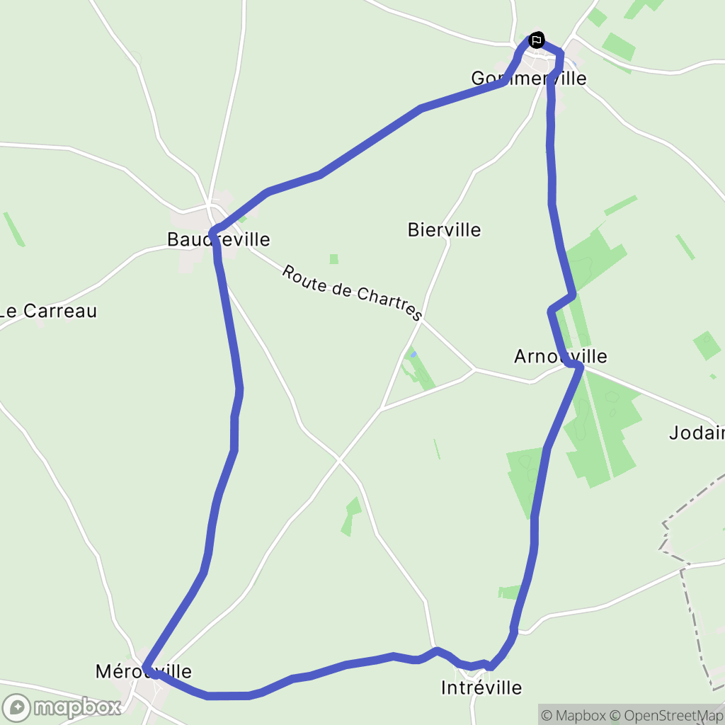 Gommerville : carte du parcours de randonnée - France