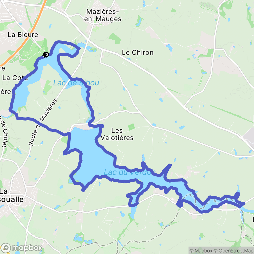 Cholet : carte du parcours de randonnée - France