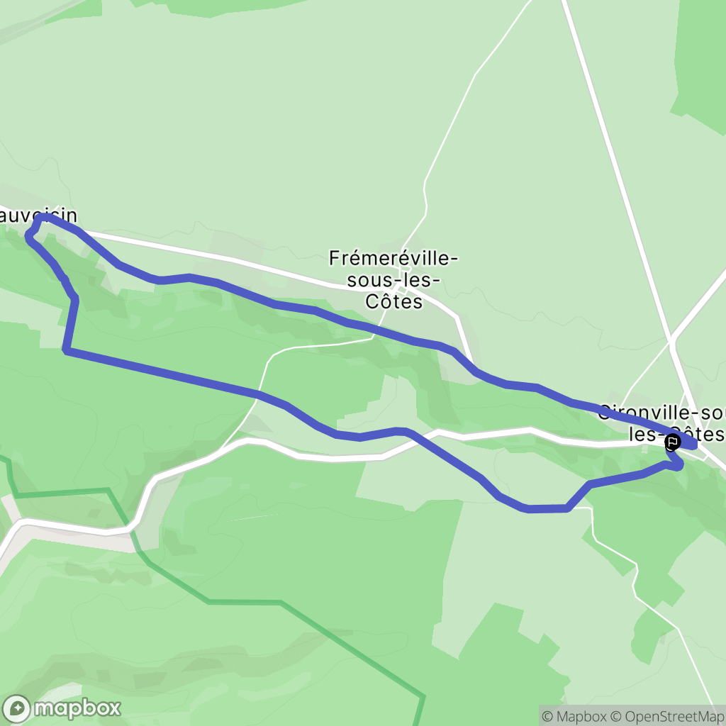 Geville : carte du parcours de randonnée - France