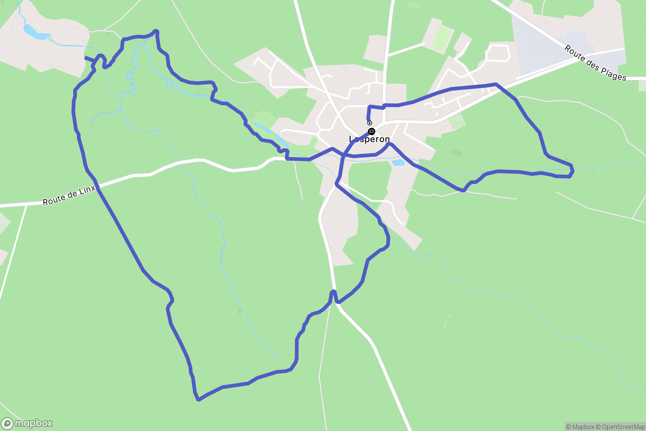 Lesperon : carte du parcours de randonnée - France
