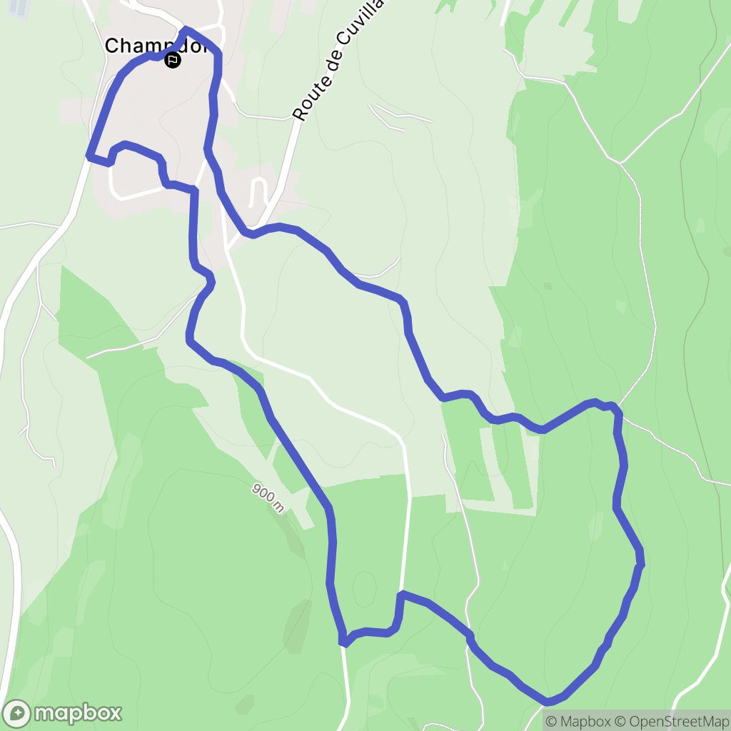 Champdor-Corcelles : carte du parcours de randonnée - France